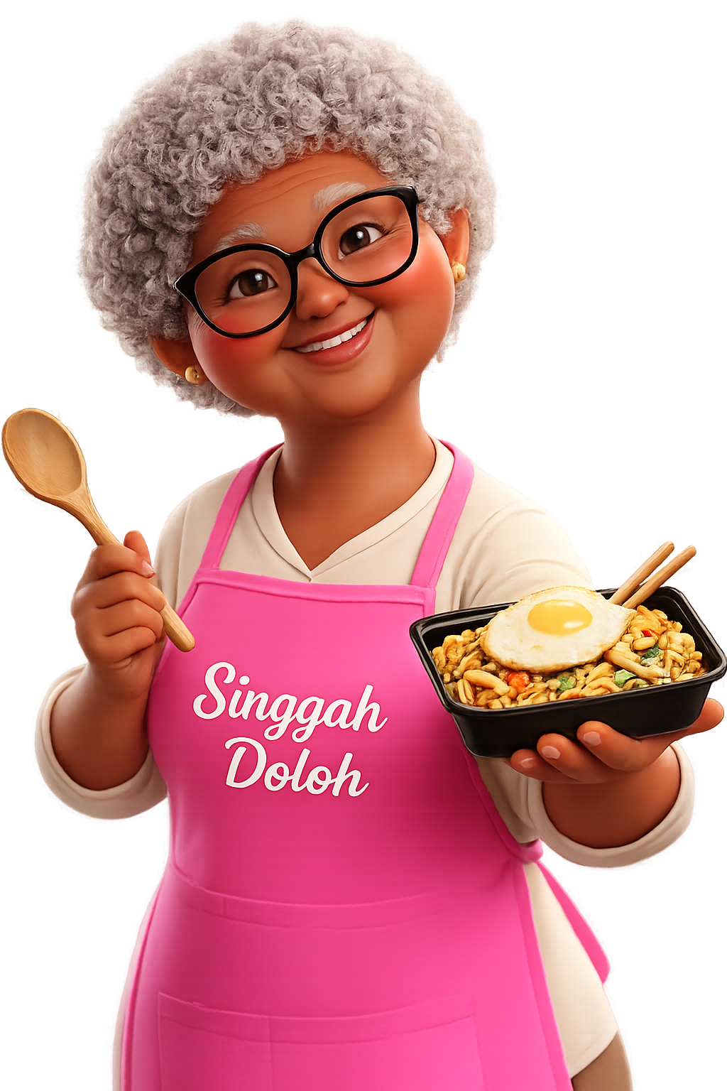 Het Singgah Doloh-karakter met een Moluks gerecht
